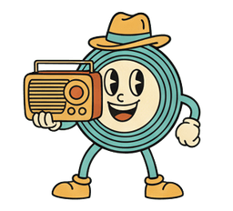 Cherish mascot holding a boombox