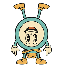 Cherish mascot upside down